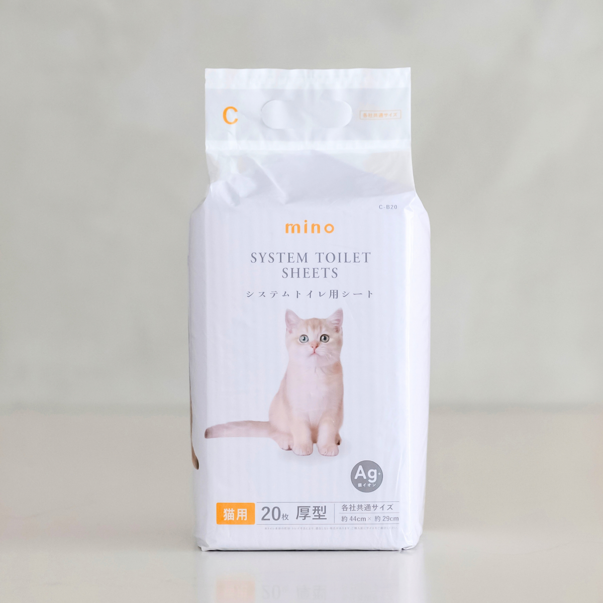 mino 猫用システムトイレシート 厚型 各社共通サイズ 約44×29cm 20枚入り 銀イオン配合 mino Online Store