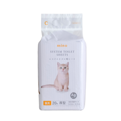 mino 猫用システムトイレシート 厚型 各社共通サイズ 約44×29cm 20枚入り 銀イオン配合 mino Online Store