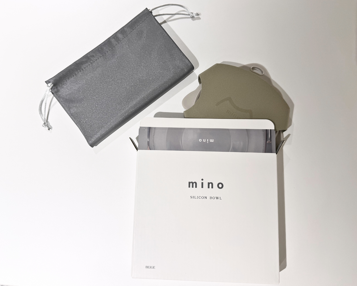 折りたたみシリコンフードボウル カラビナ付　防水ポーチ付き mino Online Store
