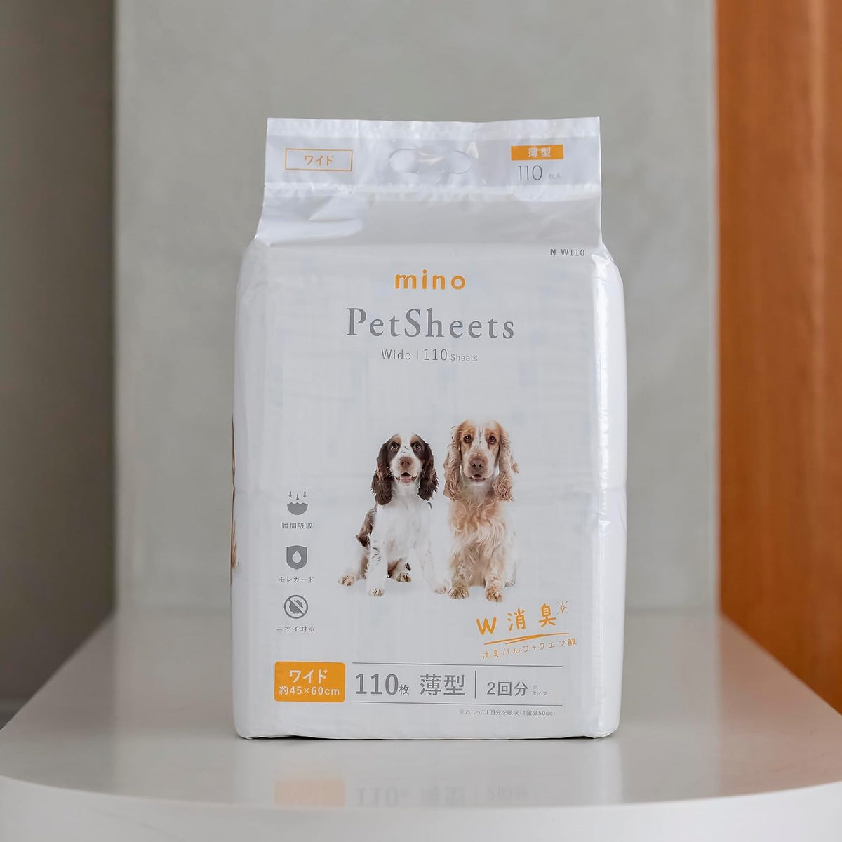 mino 薄型ペットシーツ 犬用トイレシートW消臭 モレガード 2回使い切り 無香料 JPPMA認証（副本） mino Online Store