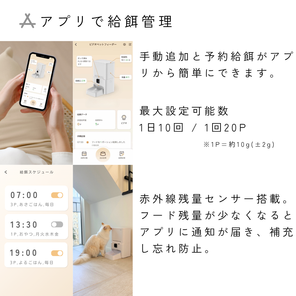 首振りカメラ付き自動給餌器 mino Online Store
