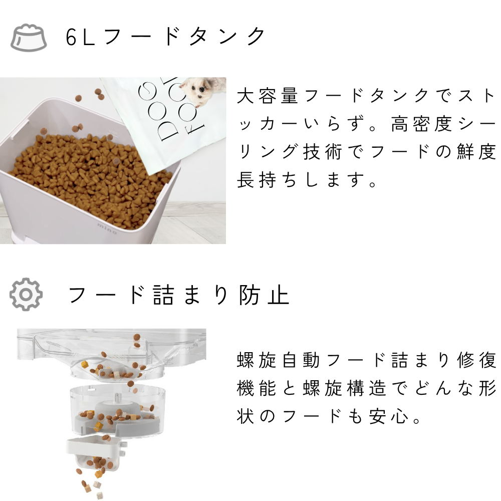 首振りカメラ付き自動給餌器 mino Online Store