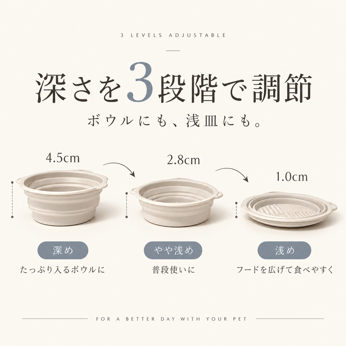 折りたたみシリコンフードボウル カラビナ付　防水ポーチ付き mino Online Store