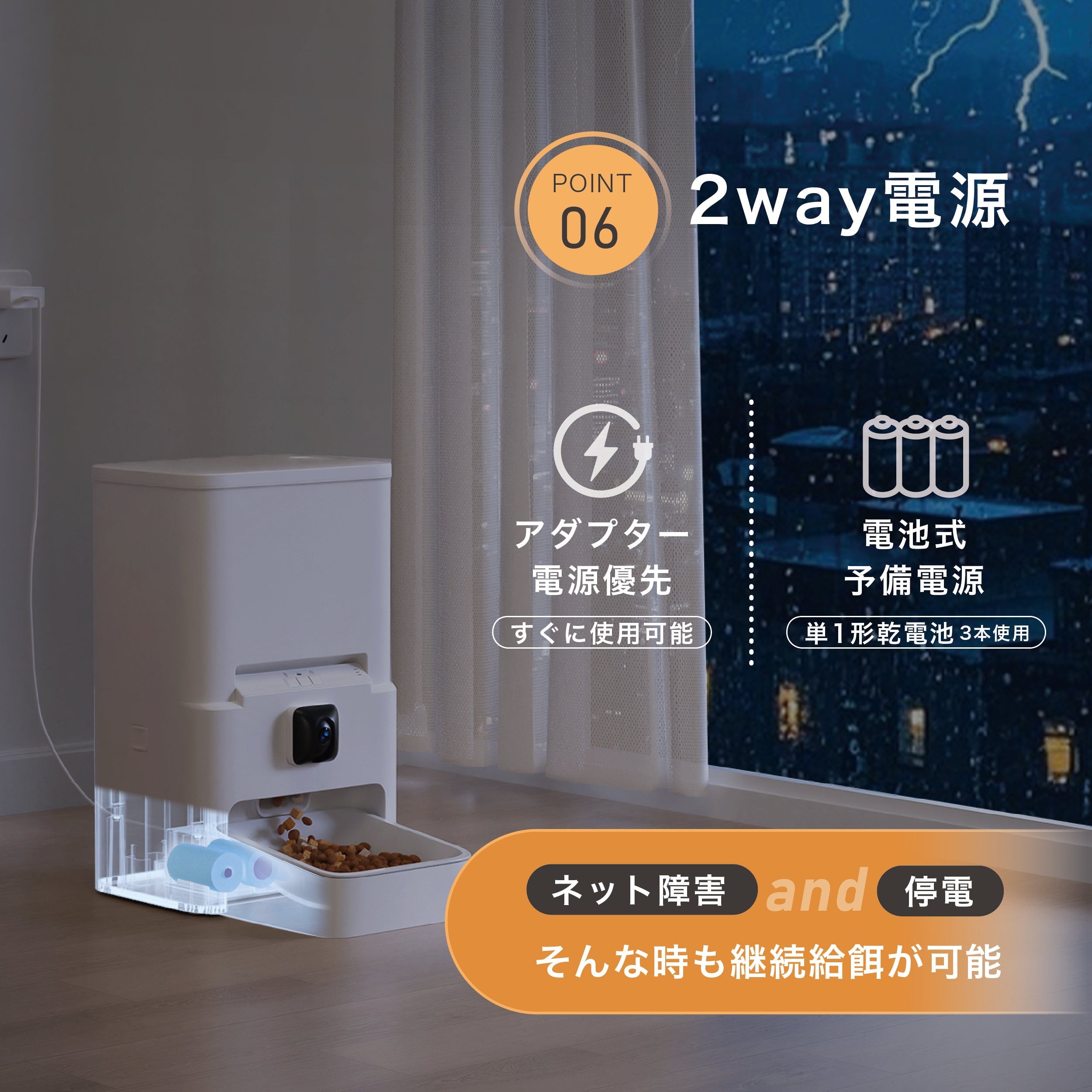 mino首振りカメラ付き自動給餌器